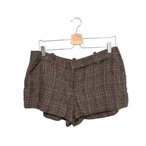 Max Studio Plaid Academia Shorts Brown Women’s 12